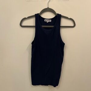 Eterne rib stretch jersey high neck tank
